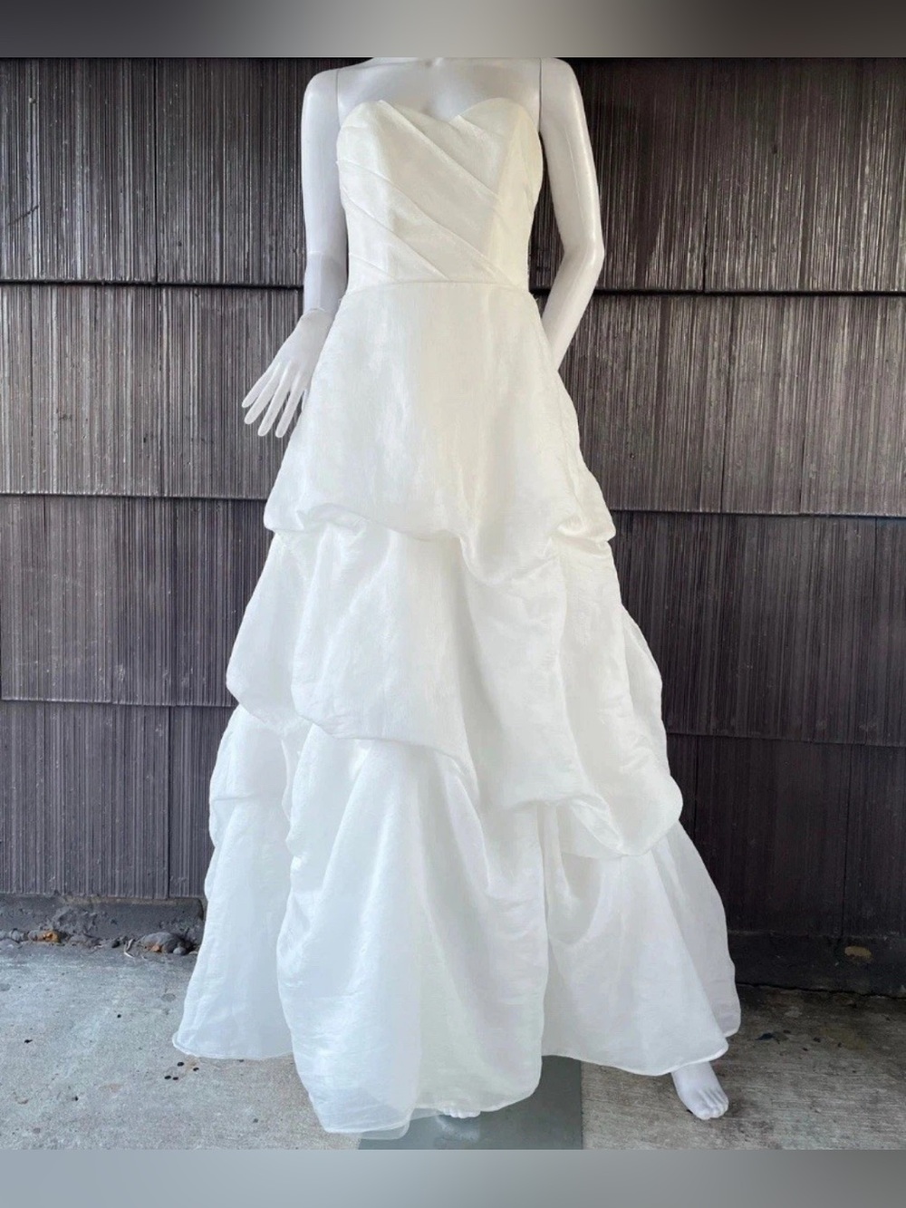 BNWT Vintage Galina David’s Bridal Strapless Soft White Wedding Dress Size 12